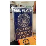 U.S. Navy Parking Only Metal Sign