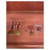 Good Conduct medal w ribbon, Bronze Star medal w