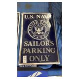 U.S. Navy Parking Only Metal Sign