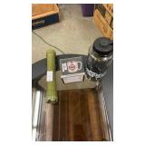 Flashlight, Mug, and Water Bottle