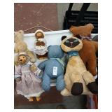 Vintage stuffed animal lot, Raike
