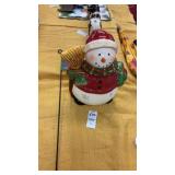 Snowman Jar and Flag
