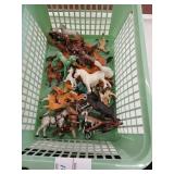 Vintage mostly glass/ceramic miniature horse lot