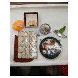 Misc. decorative lot, stained glass, Ann Cahill