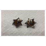 Pair of Sterling .925 Marked Flower Clip On