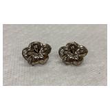 Antique Sterling .925 Flower Earrings