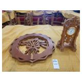 Desk clock wooden wall decor