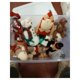 Vintage Christmas and misc. stuffed animal lot,