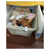 Easter box lot, 4 shoeboxes of eggs etc, handsewn