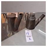 Antique mining oil wick lamps (2)