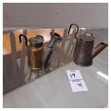 Antique mining oil wick lamps (2)