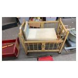 Vintage Wooden Doll Crib and Cradle