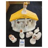 Vintage ceramic nativity set