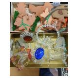 Vintage Christmas ornament lot, clay, some glass