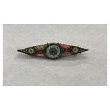 Vintage Italian millefiori micro mosaic brooch,