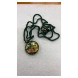 CLOISONNE Double Sided Round Multicolor Floral