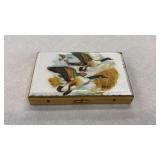 Vintage Gold Tone Canadian Geese Makeup Compact