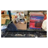 Shelf with Batteries, Ceramic Heater, and Dress