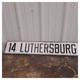 vintage wooden street directional sign for