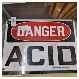 Porcelain Danger acid sign 14x10,Stonehouse signs