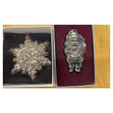 1 Sterling, 1 silverplate 1973 Ornament