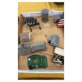 N Scale RR fencing, buildings, animals
