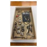 Tray Lot of Unmarked Sterling Silver Jewelry
