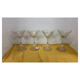 4 Etched Wine Glasses