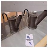 Antique mining oil wick lamps (2)