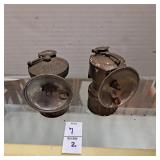2 antique Auto-Lite carbide miner