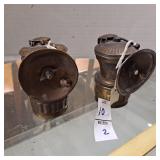 2 antique Auto-Lite carbide miner