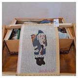 Needlepoint scroll frame, assorted Needlepoint