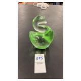 Goose Hand Blown Art Glass Light Green Swan Duck