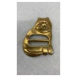Vintage Cat Belt Buckle Large Chunky Signed Ultra