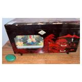 Vintage Black & Red Musical Jewelry Box
