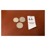 Lot of 3 Silver Foreign Coins