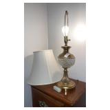 Vintage Brass & Cut Crystal Lamp