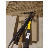 Tray lot of hammers and prybars