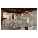 Curved Crystal Punch Bowl Set No Spoon