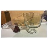 Crystal Footed Deep Bowl & pedestal bowl/ cake