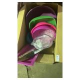 Plastic Serving Bowls, Pitcher, Trays