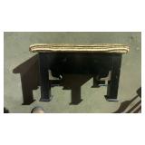 Solid Heavy Wood Foot Stool with fabric lid &