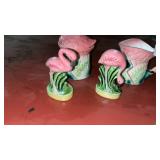 Sarsaparilla Flamingo Salt Shakers, Canister, and