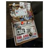 Lot of mining advertising memorabilia stickers,