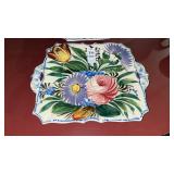 Hand Painted Floral Plate Set made in Italy