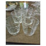 Etched bamboo glass set of 7