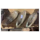 12 Vtg pressed glass corn on the cob dish holders