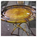 Vintage Faux Bamboo Tray on Stand