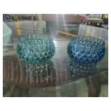 2 Hobnail small glass bowls