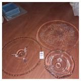 Footed glass cake stand,glass serving